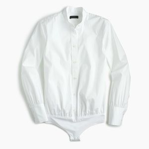 J Crew Stretch Cotton Oxford Perfect Shirt bodysuit 00 00P
